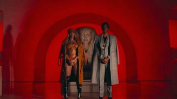 MCM cap worn by Beyoncé in her video clip APES**IT  of The Carters