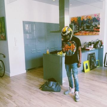 The pair of Nike Air Yeezy 2 Pure Platinum worn by Travis Scott on a post-Instagram