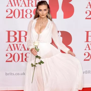 The white long dress to Perrie Edwards (Little mix) on Instagram
