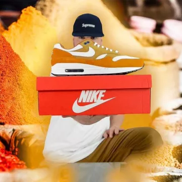 Sneakers Nike Air Max 1 x Atmos Retro color Curry Tonton Gibs on his account Instagram