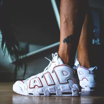 The nike air uptempo red and white BISSO97120 on his account Instagram