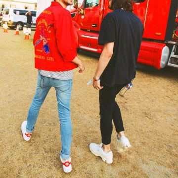 The ADIDAS BY RAF SIMONS beige Madeon on his account Instagram