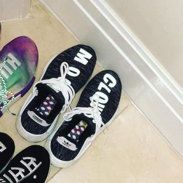 the pair of adidas human race core black worn by chief keef on his post instagram