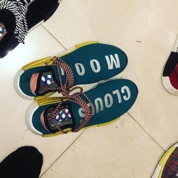 the pair of adidas human race sun glow worn by chief keef on his post instagram