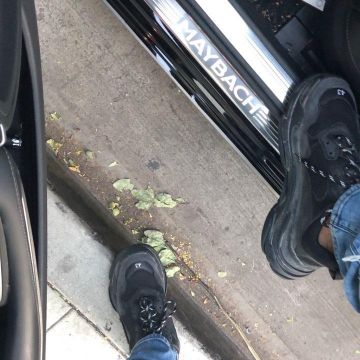 the pair of balenciaga triple S scope by chief keef on his post instagram