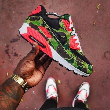 The pair of Nike air Max 90 ATMOS duck hunter camo view on the post Yoan Kicks on his account Instagram