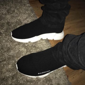 sneakers Balenciaga Speed Trainer black and white views on the account Instagram of Chief Keef