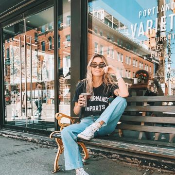 the jean worn by allegra shaw seen on instagram