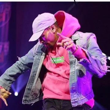 supreme fw17 bogo usado por Crhis Brown en la cuenta de Instagram @poppinforCB