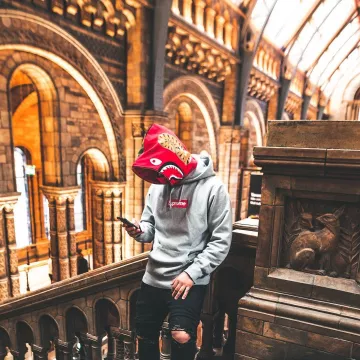 Le sweat à capuche Supreme que porte le youtubeur et influenceur Ari Petrou sur son Instagram