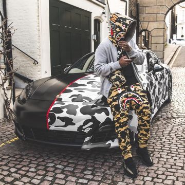 The hoodie with zip grey Bape that is on the influencer English Vivian Frank on his Instagram