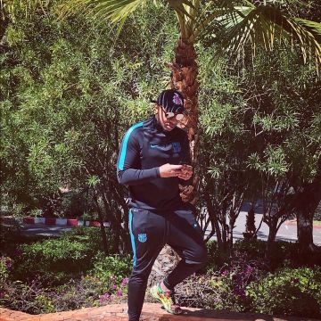 The black pants nike FC Barcelona Sultan on his account Instagram