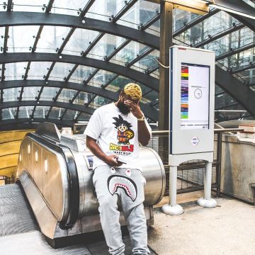 Jogging gray A Bathing Ape shark that is on the influencer English Vivian Frank on his Instagram