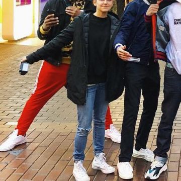 the pair of chuck taylor all star worn by the girlfriend of chancetherapper on his post instagram