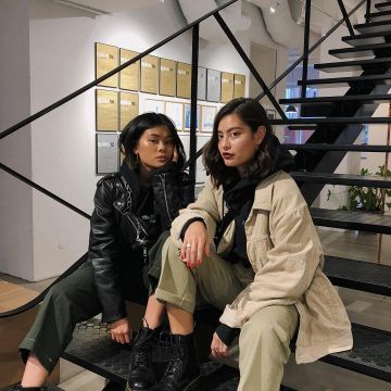 La veste de biker porté par Julia Dang vus sur instagram