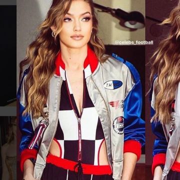 The black pants Tommy Hilfiger Gigi Hadid on his account Instagram