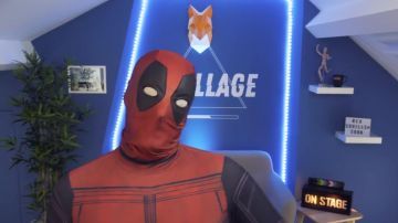 The costume of DeadPool worn by Math in the YouTube video "Maximum Effort ! - Deadpool" Math is movies