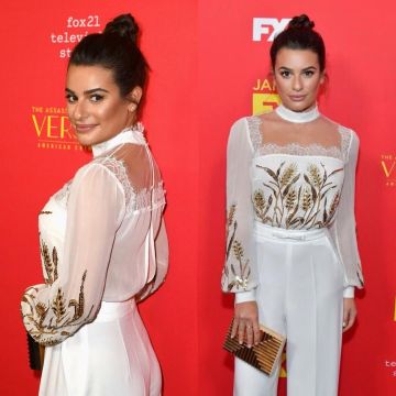 El mono bordado de Lea Michele con púas en su cuenta de Instagram