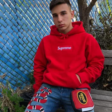 The Hoodie Red Supreme Box Logo That Is On The Influencer Robert