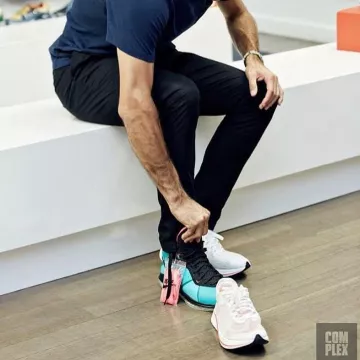 The blue sneakers Lebron 8 "south beach" as seen on LeBron James Instagram account