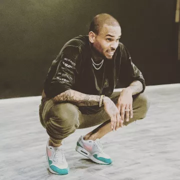 The pair of Nike air max pink door Chris Brown on his account Instagram