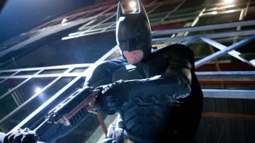 The replica of the gun grab of Batman / Bruce Wayne (Christian Bale) in The Dark Knight : The black knight