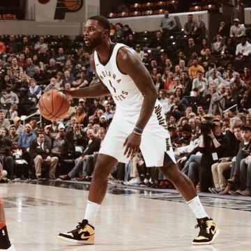 The AIR JORDAN 1 MID black and yellow Lance Stephenson on his account Instagram