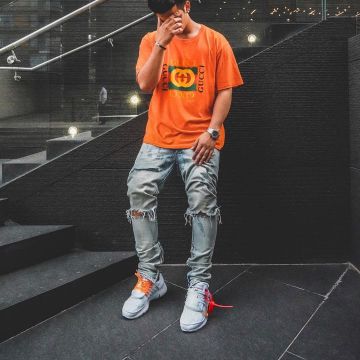 Les sneakers Nike Air Presto "Off White" vues sur le compte Instagram de Ari Petrou