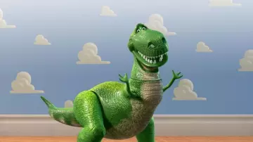 The replica of Rex in Toy Story