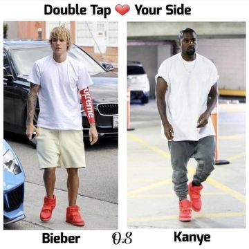 la manche rouge Supreme Nike portée par Justin Bieber vue sur le compte Instagram de FitRotation