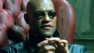 The sunglasses of Morpheus (Laurence Fishburne) in the Matrix