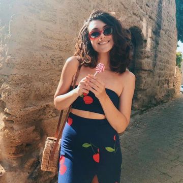 glasses red worn by adrianne trends seen on her instagram