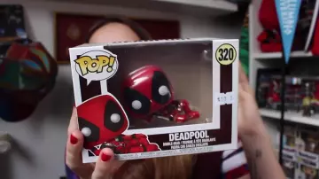 The figurine Funko Pop Deadpool in the YouTube video HAUL NYC (with addresses & surprise!) by Fancy Fanny