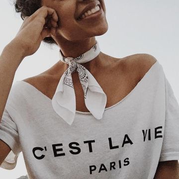 The white t-shirt This is the life of Liza Koshy on his account Instagram