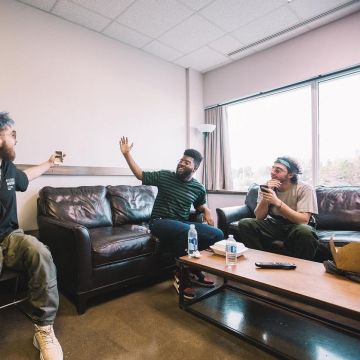 Sneakers red Nike Air Jordan 1 red made by Khalid with his friends on Instagram