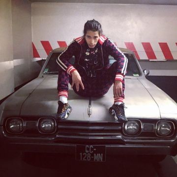 Pantalones de chándal Gucci Jacquard de Moha La Squale en su cuenta de Instagram