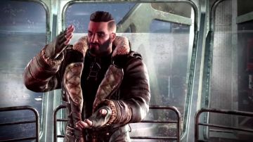 Abrigo de cizalla usado por el élder Maxson como se ve en el videojuego Fallout 4