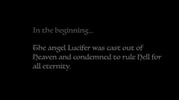replique du texte d'intro de la serie Lucifer avec Tom Ellis en tshirt