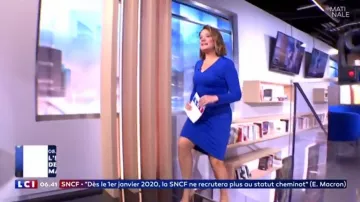 El vestido azul usado por Pascale de La Tour du Pin en la LCI Matinale
