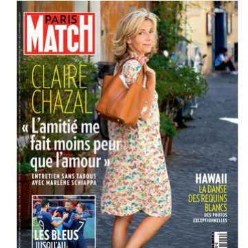 The printed dress butterflies by Claire Chazal on the cover of Paris Match