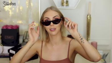 Sunglasses lenses "cut" Pretty Little Things Sandrea in his YouTube video "❥ I test Pretty Little Things..."