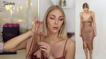 The dress nude Pretty Little Things by Sandrea in his YouTube video "❥ I test Pretty Little Things..."