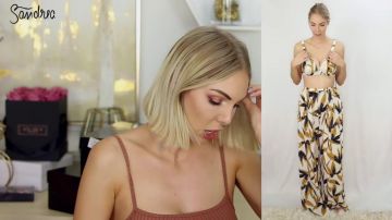 The top bra white pattern with palm leaves and Pretty Little Things by Sandrea in his YouTube video "❥ I test Pretty Little Things..."