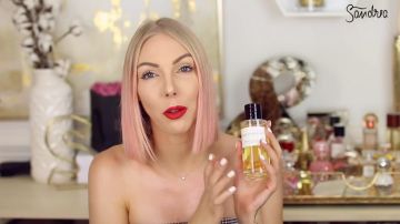 Perfume de madera plateada de la marca Dior visto en el canal de youtube de sandrea