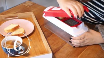 Cut easy Vegetables and fruits to the trademark Nicer Dicer Plus seen in one of the videos of jenesuispasjoli