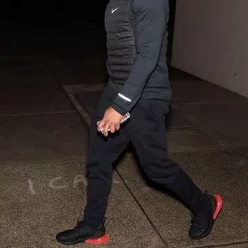 Sneakers Nike air max 270 black/red worn by Michael B Jordan on an Instagram Account (Brkicks)
