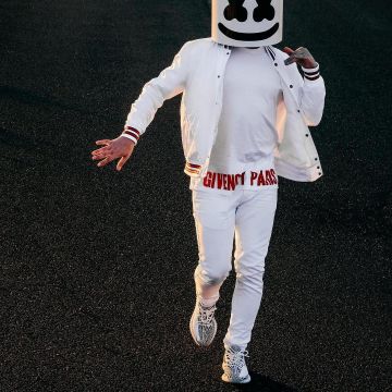 sneakers white and black Adidas Yeezy Boost 350 V2 "zebra" Marshmello on his account Instagram