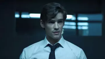 Black tie worn by Robin (Brenton Thwaites) in Titans TV show wardrobe (Season 1 Episode 1)