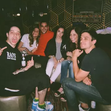 Shoes blue and white Nike Air Jordan 1 Retro High Og "unc" made by Pete Davidson on his account Instagram