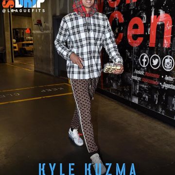 Sneakers The 10: Nike Air Max 90 "off white"  worn by  Kyle Kuzma  on an Instagram account (@leaguefits)